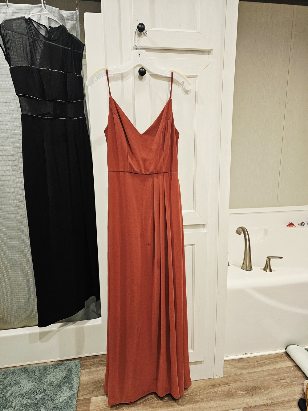 Rust Red Spaghetti Strap Maxi Dress